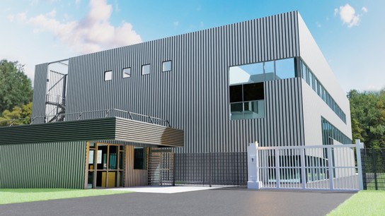 Plánovaná budova datového centra Thésée v Aubergenville